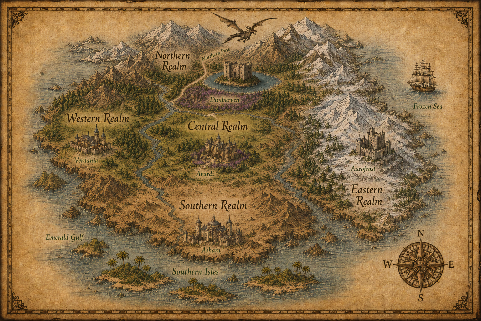Map of the Shattered Kingdom — the world of Clan Warriors by Letitia Bancroft